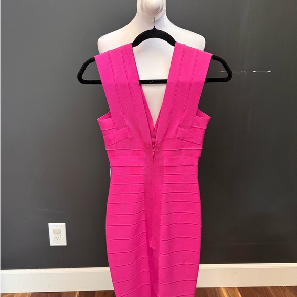 Herve Leger Vibrant Pink Backless Dress - Picture 4 of 4